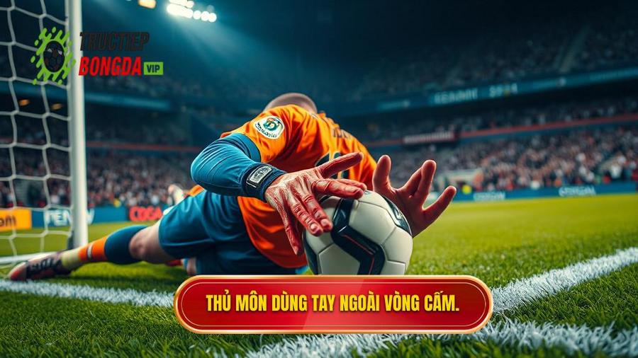 1. Thủ môn dùng tay ngoài vòng cấm.