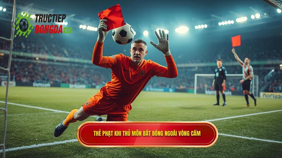 2. Thẻ phạt khi thủ môn bắt bóng ngoài vòng cấm